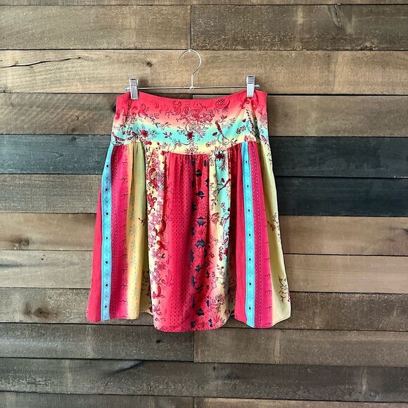 Xhilaration Dresses & Skirts - Y2K Sunset Patchwork Boho Skirt Festival Cottagecore Dream 100% Cotton Size 8